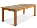 Gartentisch aus Massivholz 220 x 100 x 75 cm - Naturholz - Rechteckige Lattenplatte und klassisches Vierbeingestell