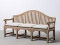 Gartenbank aus Holz 180 x 65 x 100 cm - Naturfarben-Hellgrau - Klassisches Design mit 3 Sitzpolstern