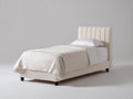 Einzelbett Polsterbett 215 x 112 x 125 cm - Creme - Mit hohem Kopfteil