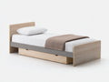 Einzelbett aus Holz 210 x 100 x 90 cm - Naturfarben-Grau - Modernes Design mit Unterbettschublade