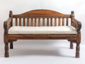 Gartenbank aus Holz 160 x 65 x 100 cm - Dunkelbraun-Creme - Für 3 Personen