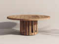 Gartentisch 180 x 180 x 75 cm Massivholz in Braun mit runder Tischplatte Modernes Design