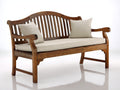 Gartenbank aus Holz 165 x 66 x 96 cm - Dunkelbraun-Creme - Für 3 Personen
