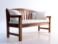 Gartenbank aus Massivholz 155 x 68 x 92 cm - Dunkelbraun - Geschwungene Lattenrückenlehne und klassisches Design