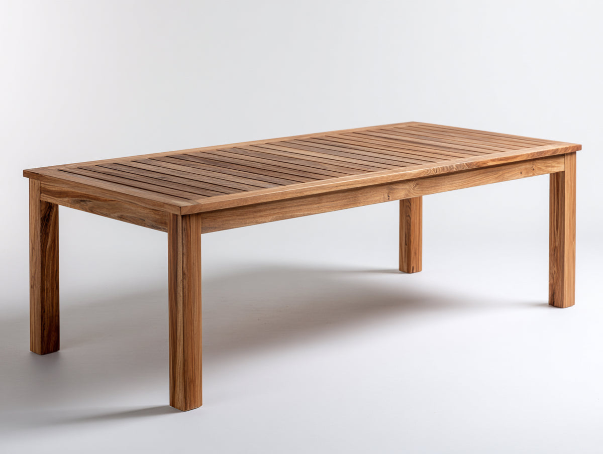 Gartentisch 220 x 100 x 75 cm Massivholz in Braun mit rechteckiger Tischplatte Modernes Design