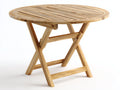 Gartentisch aus Holz 100 x 100 x 75 cm - Naturfarben - Rundes Klappdesign mit Lattenstruktur