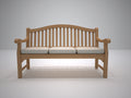 Gartenbank aus Holz 160 x 65 x 95 cm - Natur-Creme - Für 3 Personen