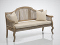 Gartenbank aus Holz 170 x 68 x 98 cm - Naturfarben-Beige - Klassisches Design mit Sitzpolster